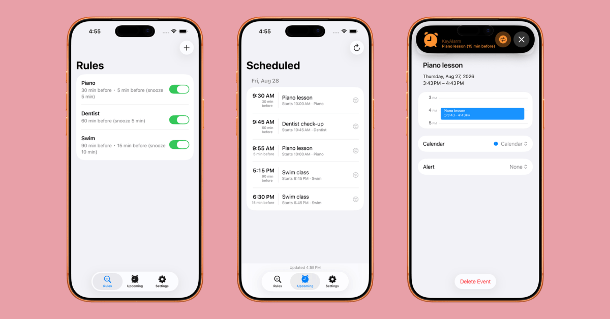 Indie App Spotlight: ‘KeyAlarm’ turns your most important calendar events into alarms