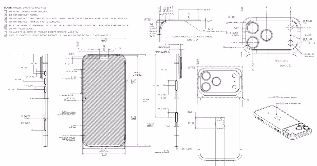 Apple’s dimensional drawings offer a fascinating look at its product designs