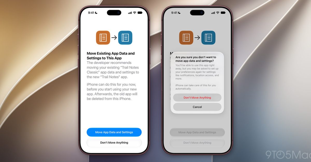 iOS 27.2 : Facilite le transfert de données entre une ancienne application et son remplaçant 7 iOS 27.2 will help users move data and settings from an old app to its replacement