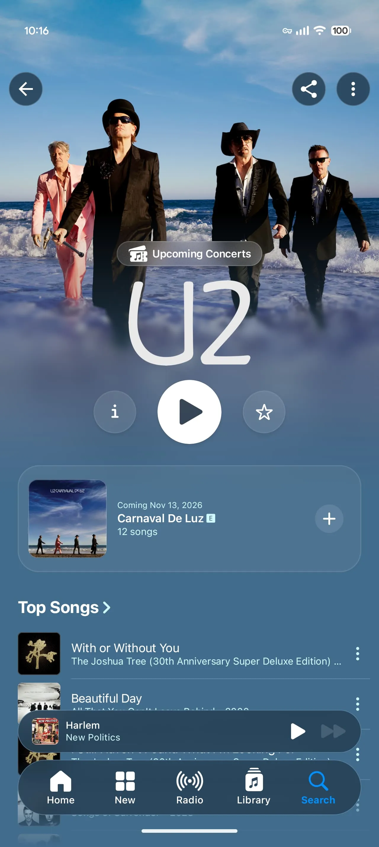 Page artiste Apple Music 7.0 stable