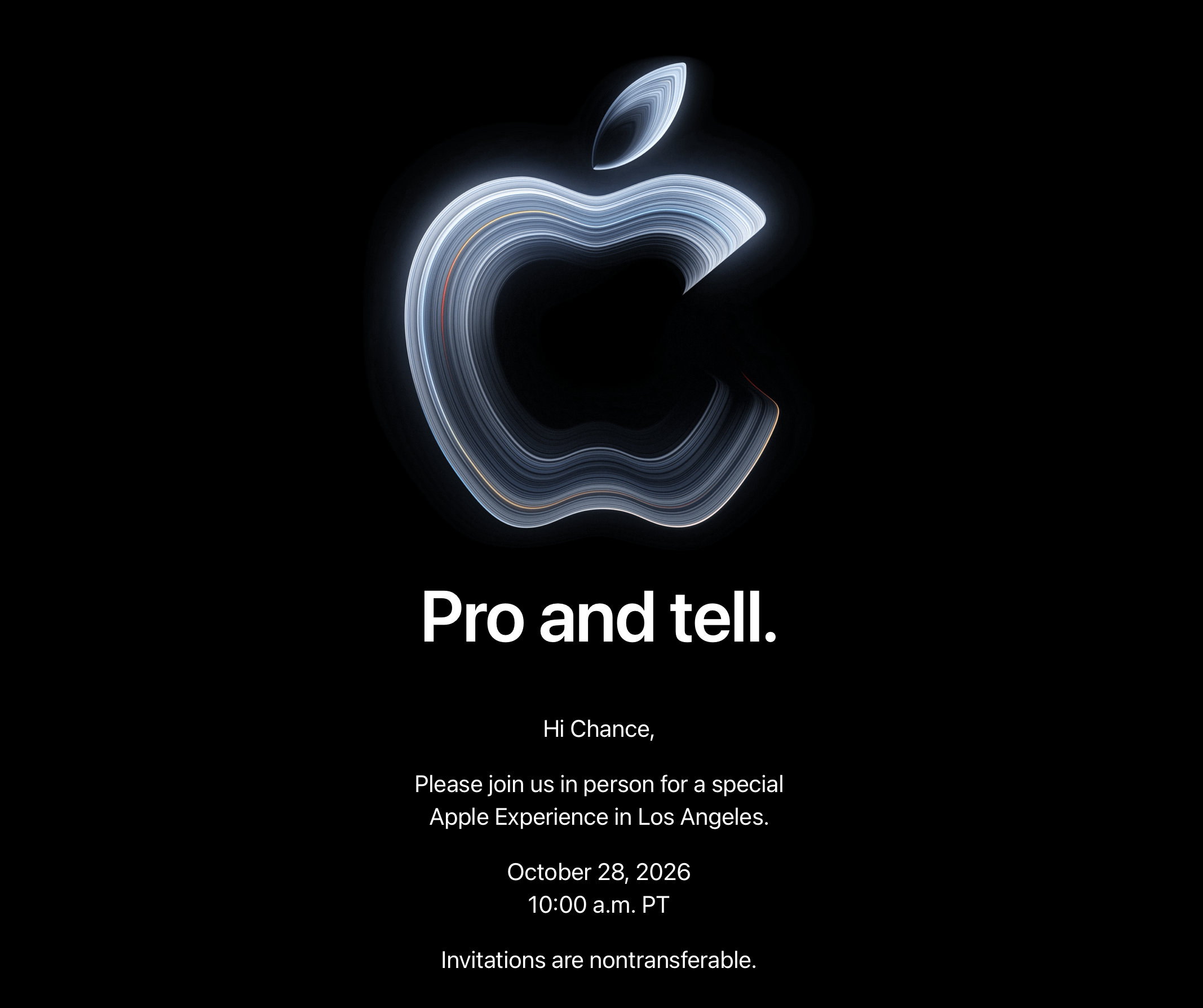 Apple annonce un événement spécial le 28 octobre : Thème ‘Pro and tell’ 2 Apple annonce un evenement special le 28 octobre Theme