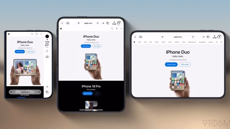 Apple recherche une solution pour améliorer l'affichage de Safari sur l'écran extérieur de l'iPhone Duo 1 Apple exploring fix for Safari’s cramped layout on the iPhone Duo’s outer display