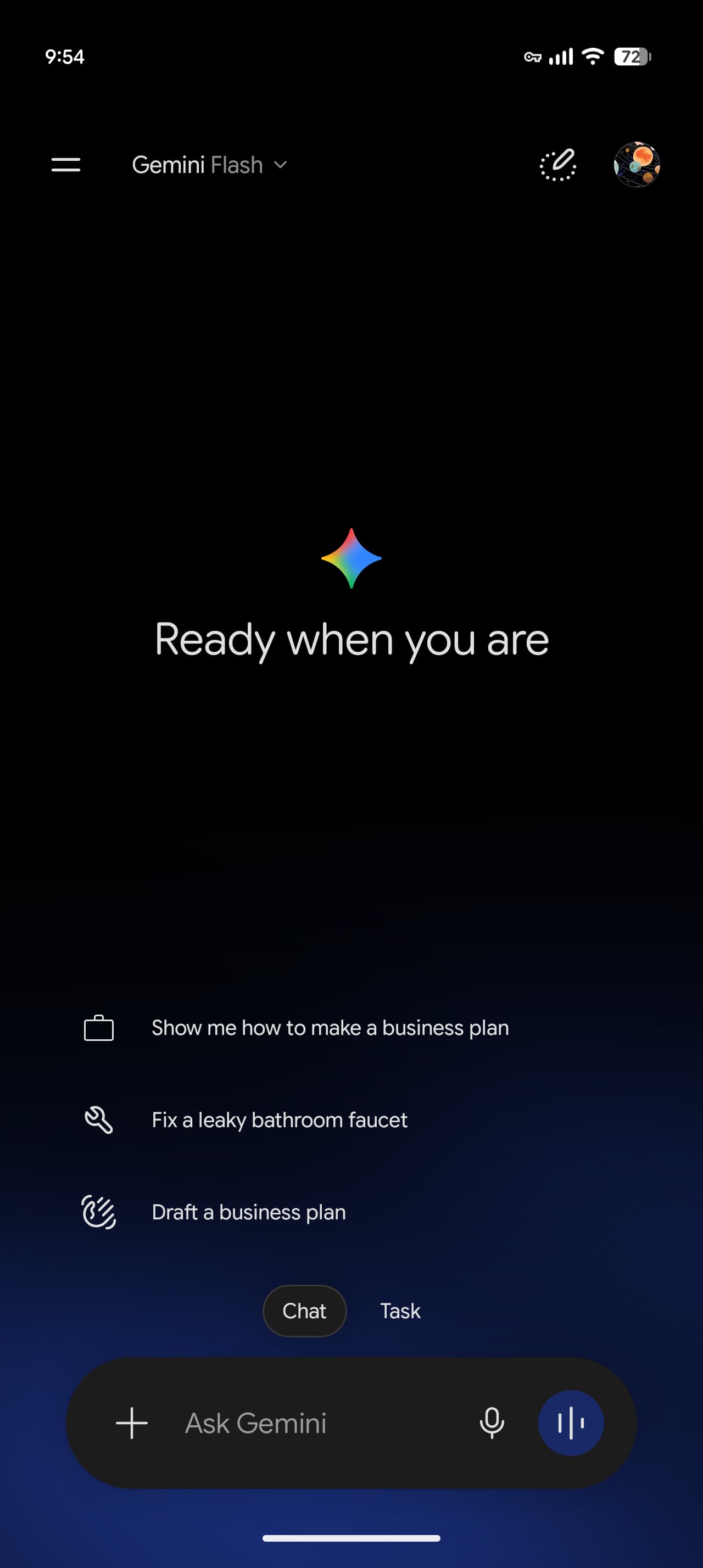 Gemini 4 Argon : déploiement de l'application pour AI Pro et AI Ultra 2 Interface de l'application Gemini